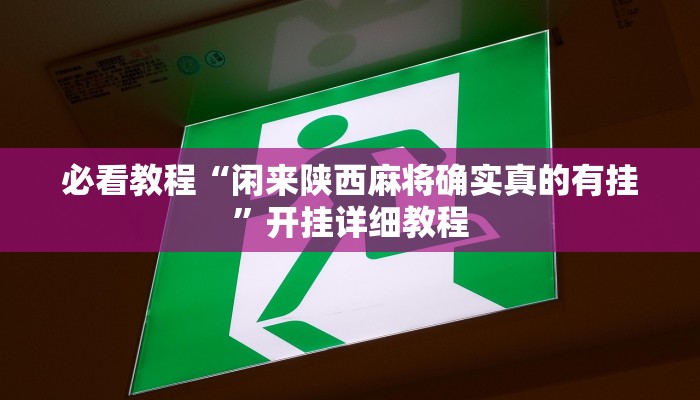 必看教程“闲来陕西麻将确实真的有挂”开挂详细教程
